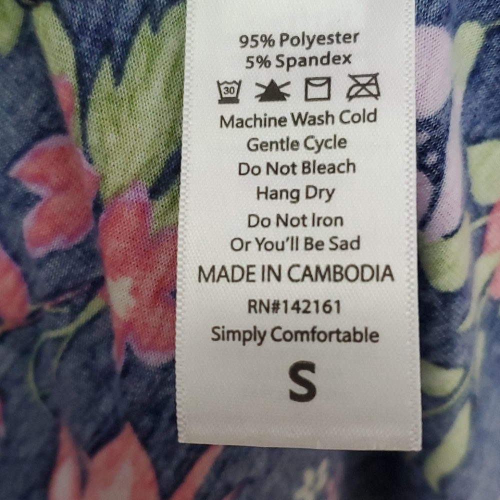 Floral Navy Maxi Skirt with Pink & Green Bloom - Picture 6 of 6